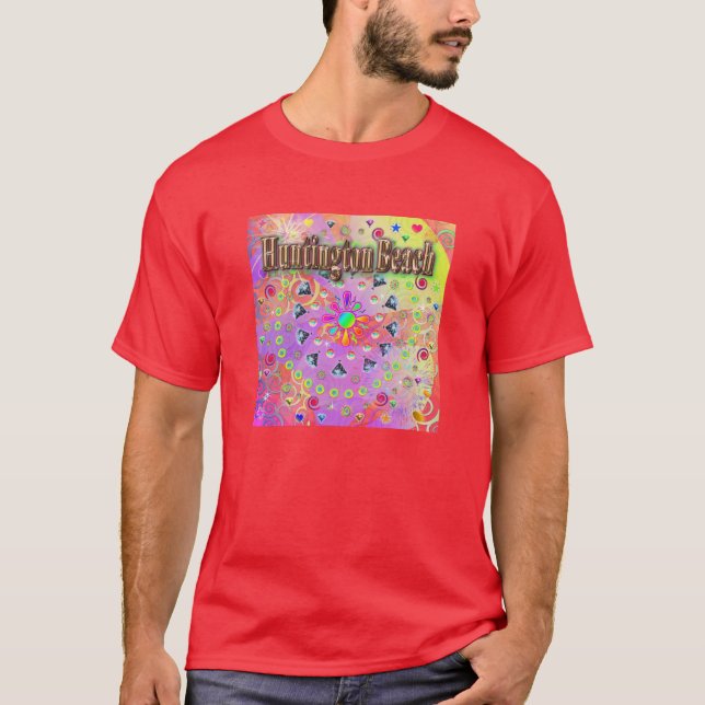 Camiseta Dourada da Sorte de Huntington Beach (Frente)