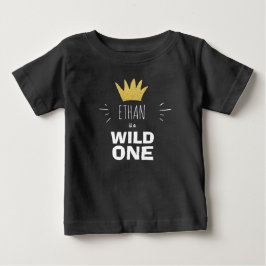 Camiseta Dourada de 1º aniversário da Coroa Preta
