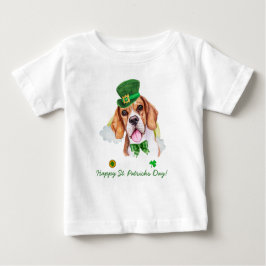Camiseta Dourada de Beagle Engraçada. Dia dos Patricões