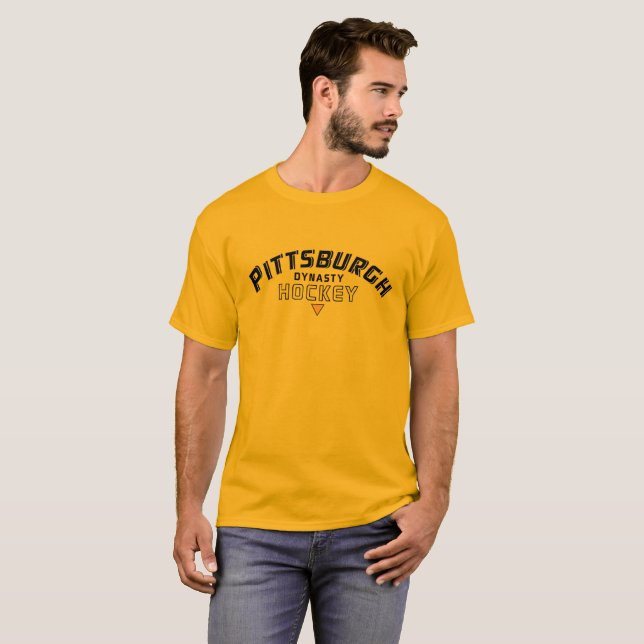 Camiseta Dourada de hóquei da Dinastia Pittsburgh (Frente Completa)