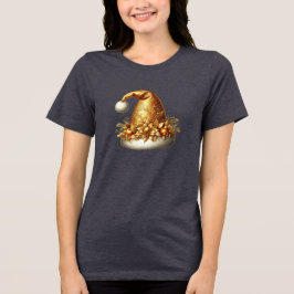 Camiseta Dourada de Natal Feriado Mulheres