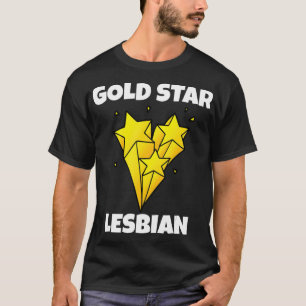 Camiseta Dourada estrela engraçada Lésbica T Novelty Orgu