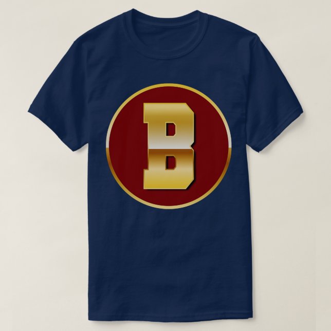 Camiseta Dourada letra B (Frente do Design)
