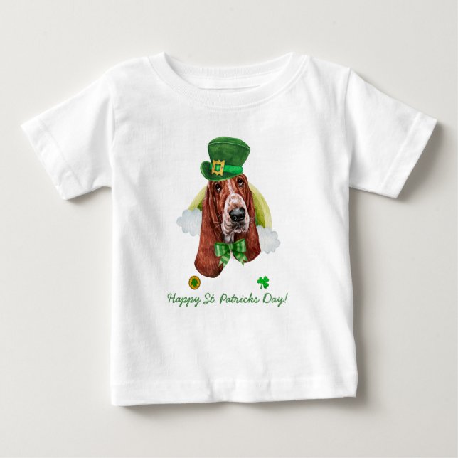 Camiseta Dourada Rua Engraçado do Basset, Dia dos Patrícios (Frente)