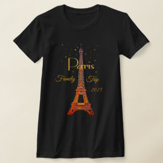 Camiseta Dourada Torre Eiffel Paris