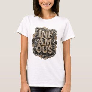 Camiseta Dourado Afiado INFÂMIA Design Personalizado