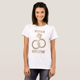 Camiseta Dourado Aniversário do Casamento Rings Douradas Ro