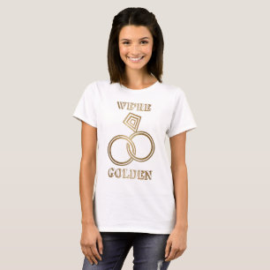Camiseta Dourado Aniversário do Casamento Rings Douradas Ro