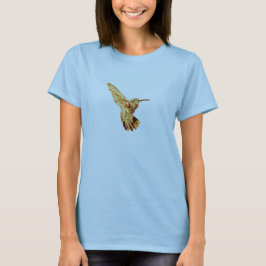 Camiseta Dourado beija-flor-fêmea