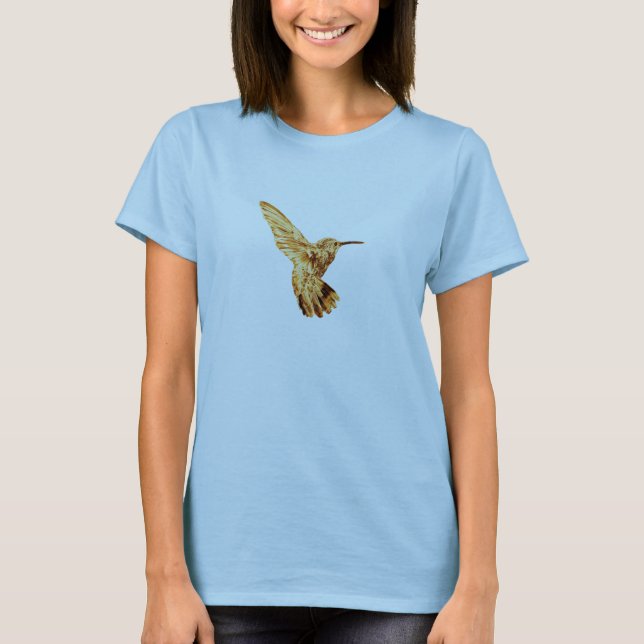 Camiseta Dourado beija-flor-fêmea (Frente)