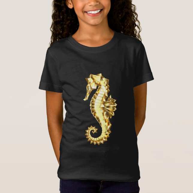 Camiseta Dourado Cavalo de Mar Poligonal (Frente)