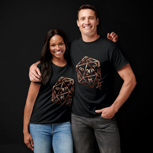 Camiseta Dourado D20 Crit AF Tabletop Role Player Dice