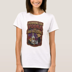 Camiseta Dourado da Moda CORRENDO COM VODCA E MAU JUIZO