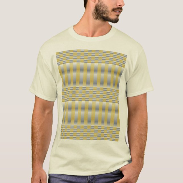 Camiseta Dourado e prateado (verificadores e riscas) (Frente)