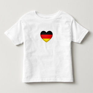 Camiseta Dourado emblema cardíaco vermelho do orgulho alem