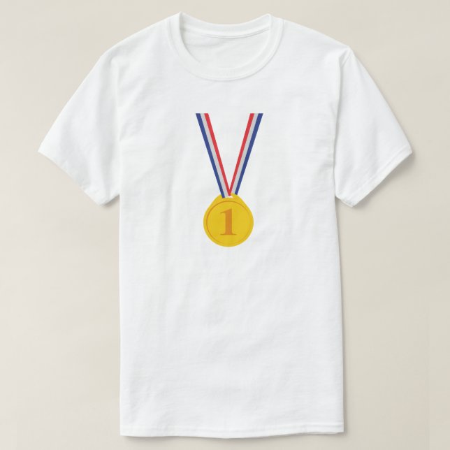 Camiseta Dourado ganhador de medalhas. (Frente do Design)