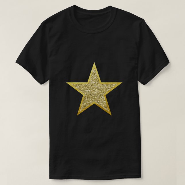 Camiseta Dourado Glitter Star Classic (Frente do Design)
