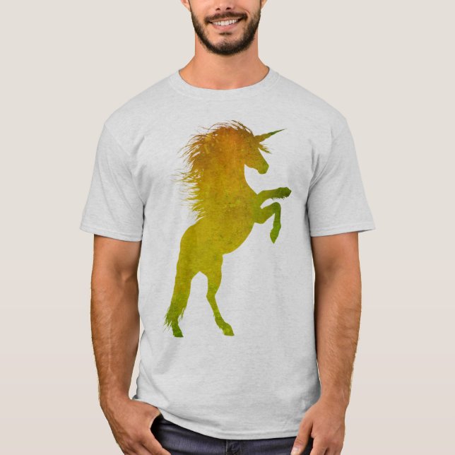 Camiseta Dourado Grunge Unicorn (Frente)