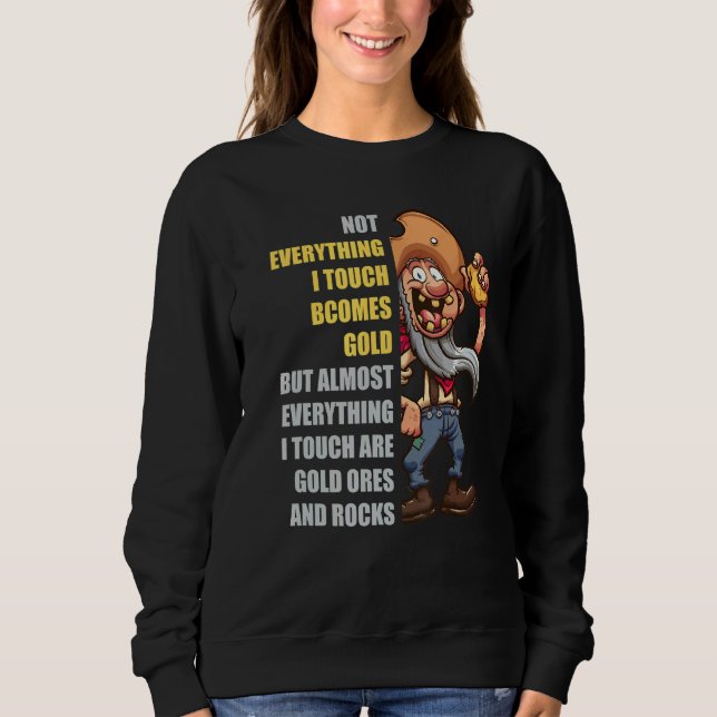 Camiseta Dourado Miner Touch Escavando Minhas Prospecções d (Frente)