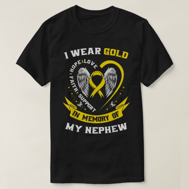 Camiseta Dourado para os itens de conscientização do Cancer (Frente do Design)