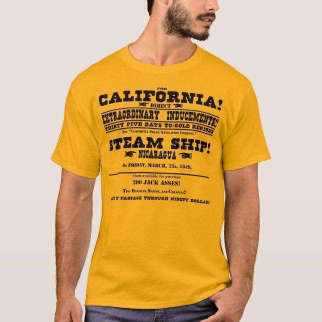 Camiseta Dourado Rush da Califórnia (Frente)