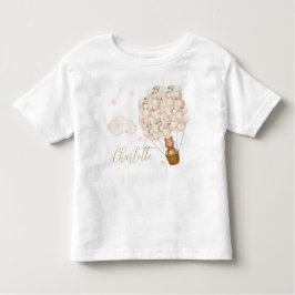 Camiseta Dourado Script de Balões de Urso de Teddy