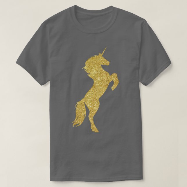 Camiseta Dourado Sparkly Unicorn (Frente do Design)