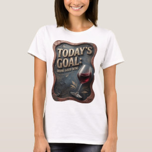Camiseta Dourado Vibrante OBJETIVO DE HOJE BEBER VINHO BOM