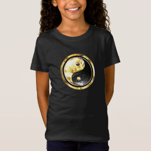 Camiseta Dourado Yin Yang a preto