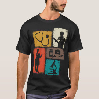 Camiseta Doutor Colagem Vintage Homens Médicos Médico Cirur