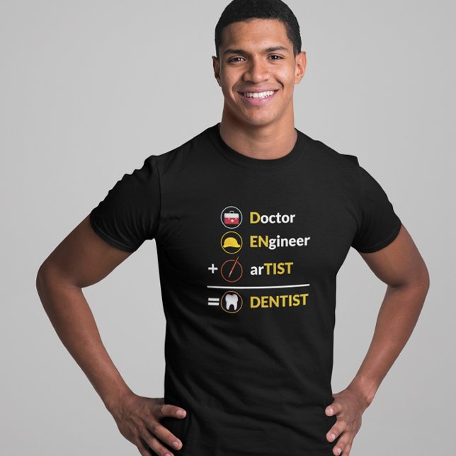 Camiseta Doutor + Engenheiro + Artista = Dentista Engraçado (doctor funny dental assistant dentist t shirt)
