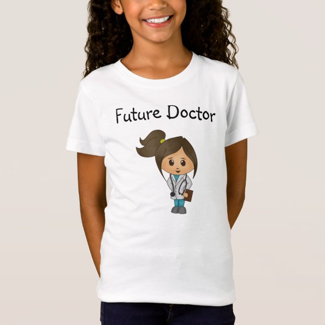 Camiseta Doutor futuro - doutor bonito Fêmea - Brunette (Frente)