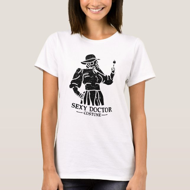 Camiseta Doutor medieval Escuro do praga (Frente)