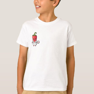 Camiseta Doutor Pimentão Vermelho Fofo Cartoon Crianças