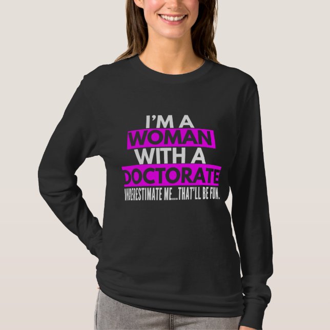 Camiseta Doutora em Presentes para Mulheres Sra. PhD (Frente)