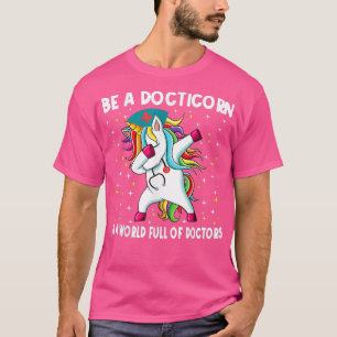 Camiseta Doutorado Como Um Médico Regular Dabbing Unicorn