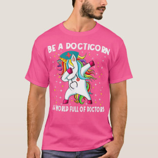 Camiseta Doutorado Como Um Médico Regular Dabbing Unicorn