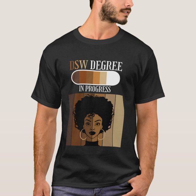 Camiseta Doutorado em DSW de Trabalho Social em Andamento P (Frente)