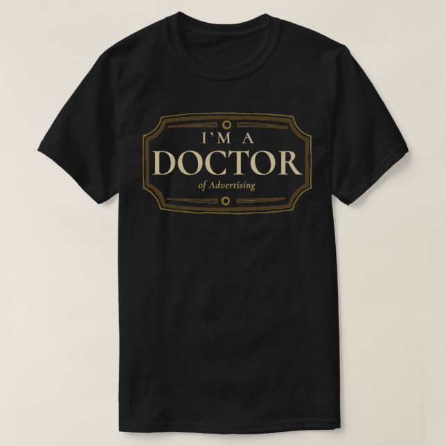 Camiseta Doutorado em Publicidade Graduação em PhD Presente (Frente do Design)