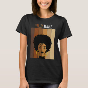 Camiseta Doutorado PH D Babe PhD Negra A