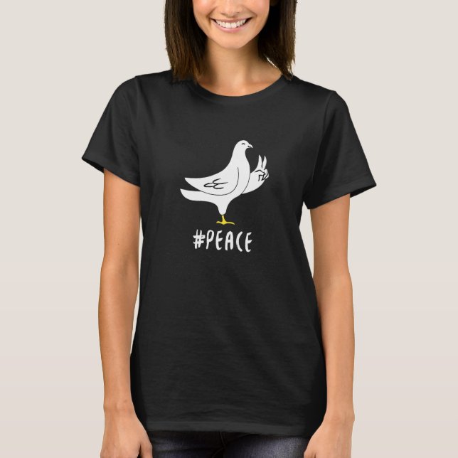 Camiseta Dove Bird Dá O Símbolo Da Paz (Frente)