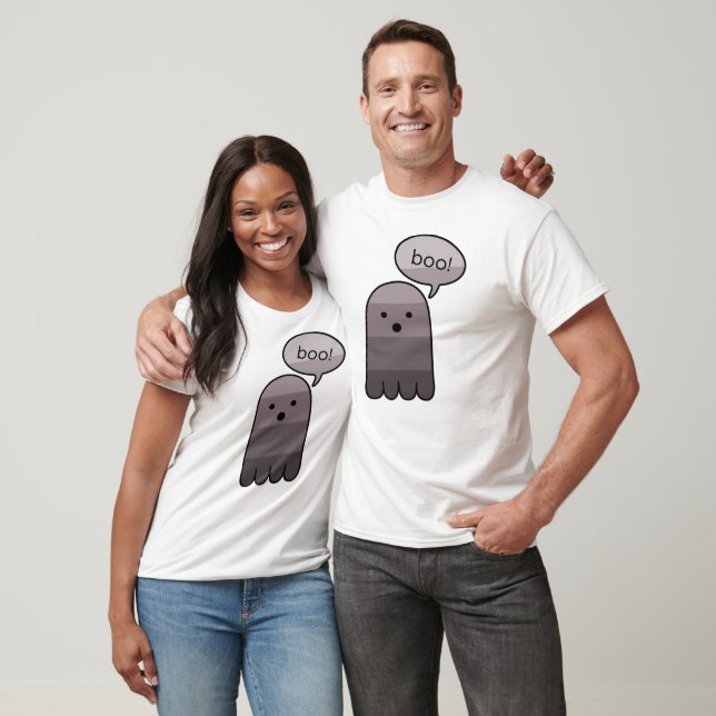 Camiseta Dove Cinza Boo Ghost Halloween (Unissex)