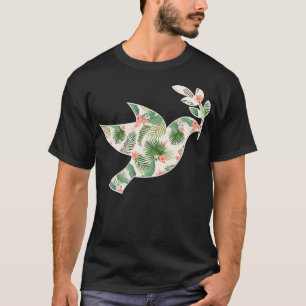 Camiseta Dove Flower Girl Impressão Floral Pigeon Havaiana