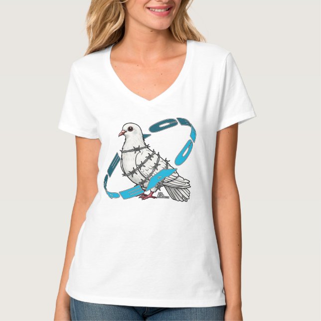 Camiseta Dove of peace in Barbed Wire Embrace (Frente)