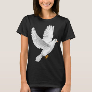 Camiseta Dove Of Peace White Pigeon Mão Desenhada Trabalho
