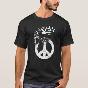 Camiseta Doves Peace Sign Gift   Rapaz das tartarugas-de-br