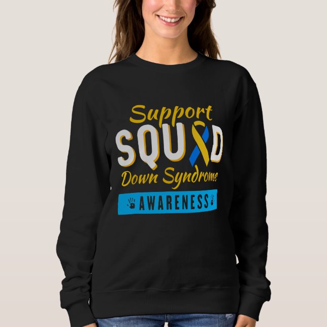 Camiseta Down Syndrome Awareness Month Ribbon Support Squad (Frente)