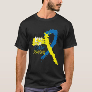 Camiseta Down Syndrome Dns março 21 Amor não conta Chro