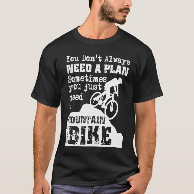 Camiseta Downhill Mountain Bike No Plan  Just a Mountain an (Frente)