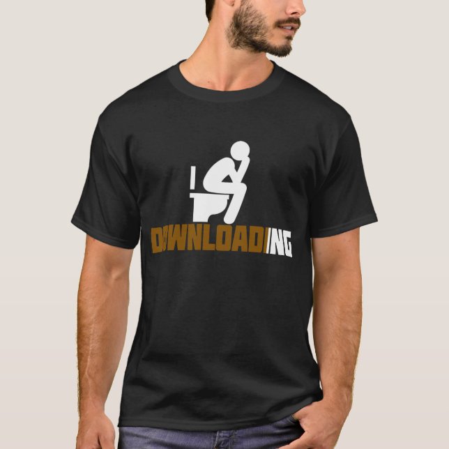 Camiseta Download - Engraçado Pooping Sarcástico Toilet (Frente)